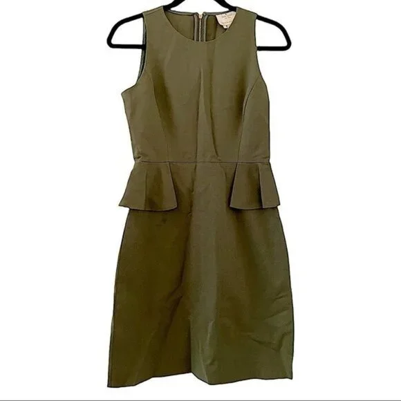 olive green peplum dress Avalina Organza Lame Gown 18 / Olive Gold main image 1